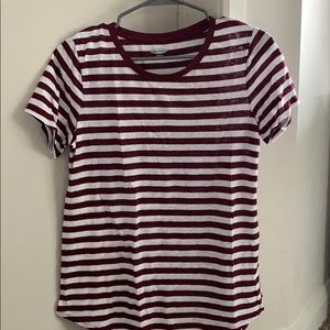 Women’s Red and white striped Old Navy tee